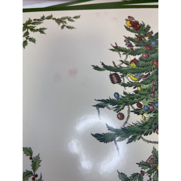 8 Spode Christmas Tree Hard Cork 15 3/4” X 11 3/4” Placemats Pimpernel - Picture 5 of 6